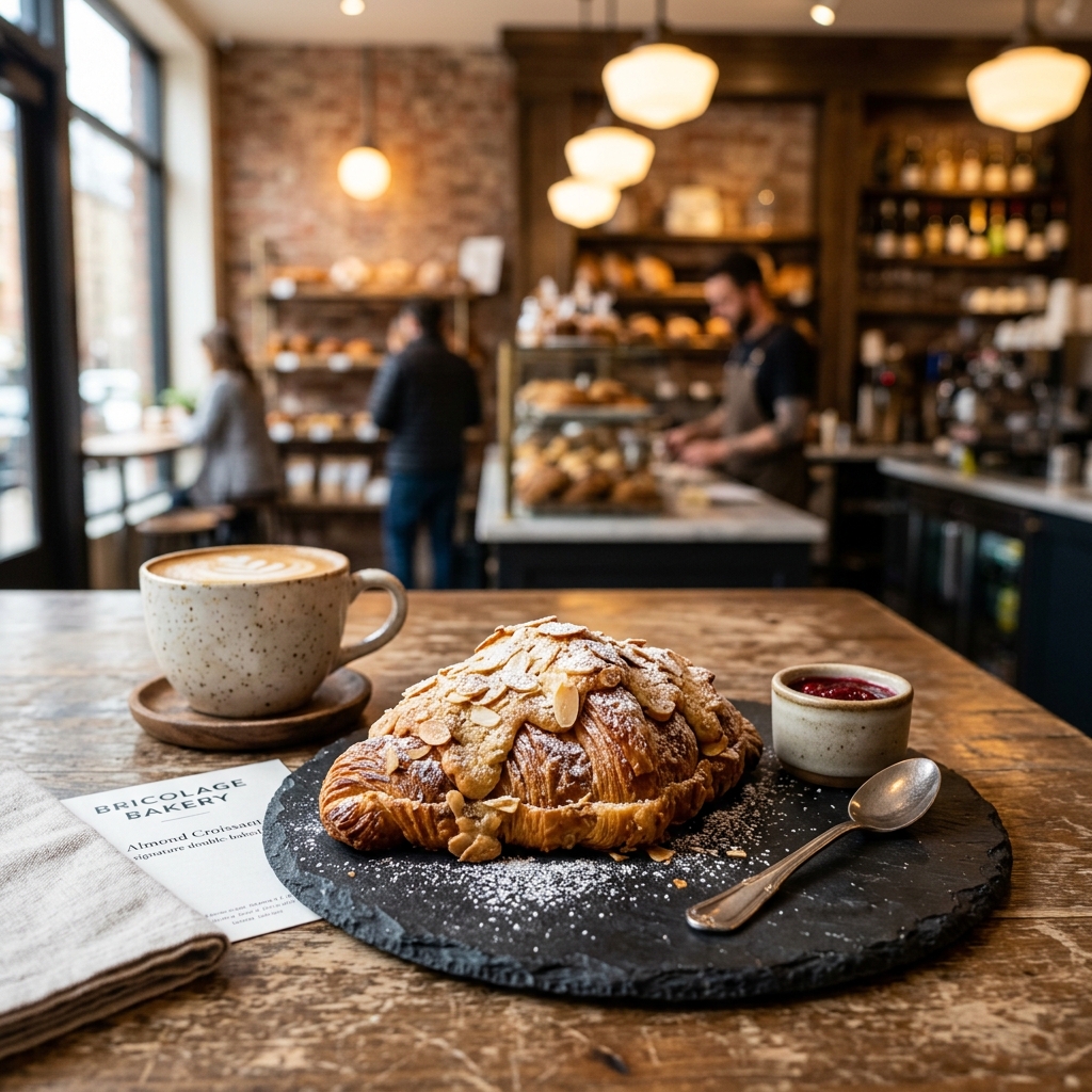 Bricolage Bakery almond croissant photography from the official College Street site