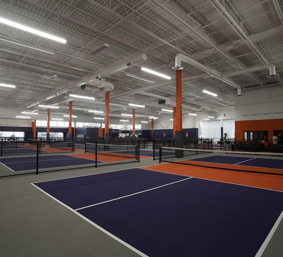 Indoor courts at Pickleplex Vaughan on Weston Road