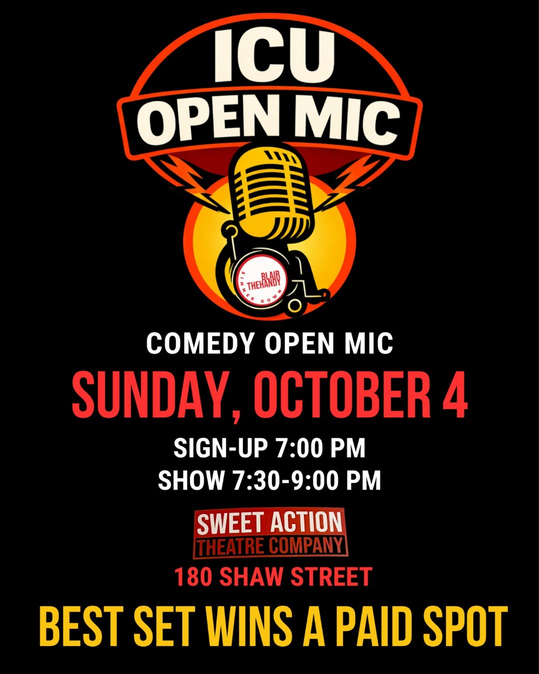 ICU Open Mic at Sweet Action Theatre event