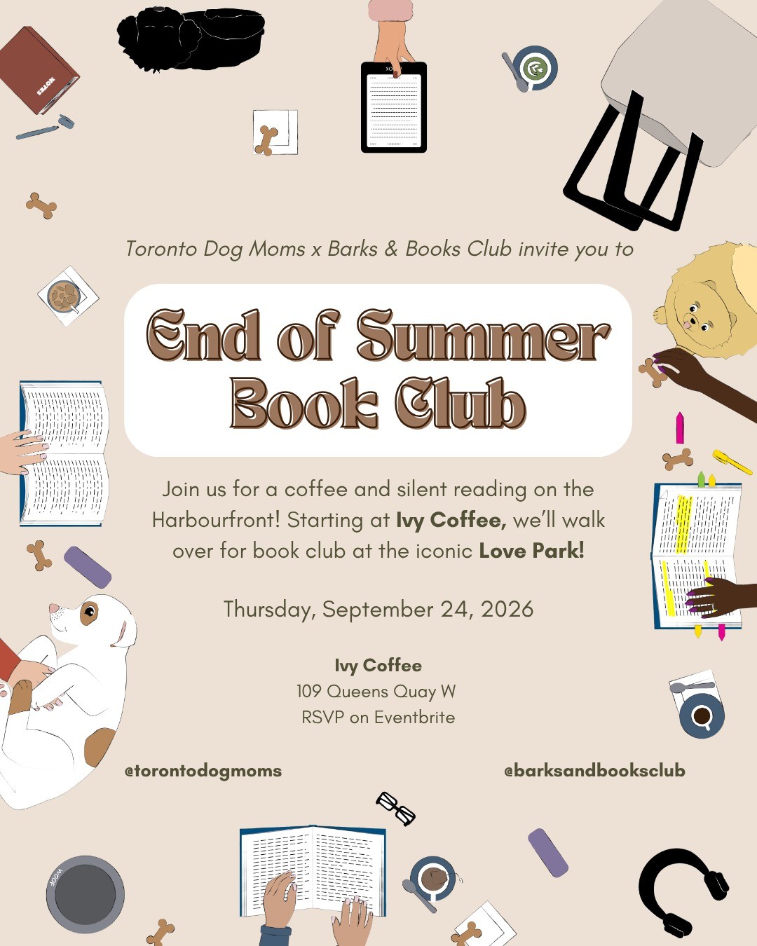 Toronto Dog Moms x Barks & Books Club: End Of Summer Hang event
