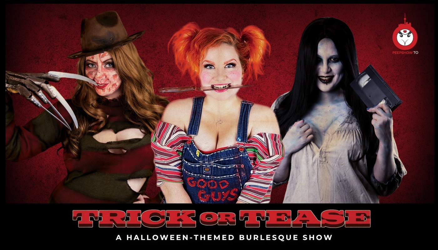 Trick or Tease Halloween burlesque show promotional art