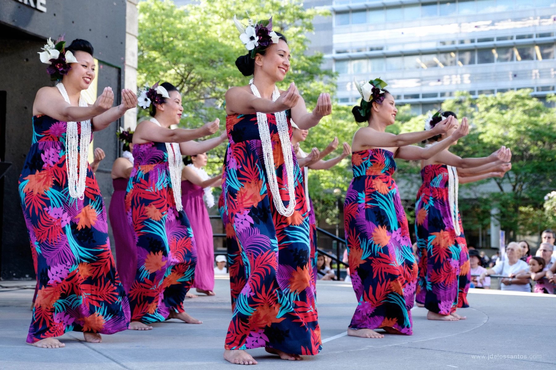 Hula dancers performing outdoors at AlohaFest Toronto