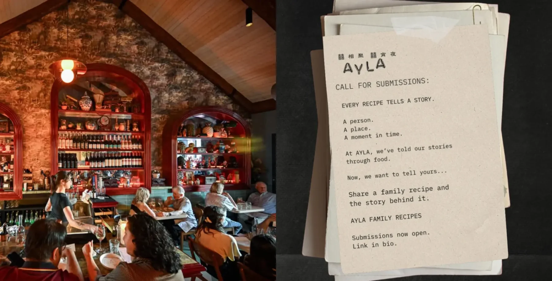 AYLA restaurant invites Torontonians to submit family recipes for menu feature